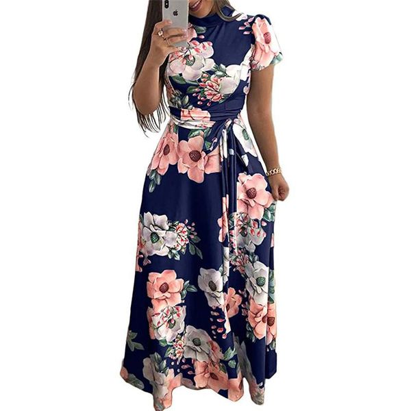 women summer dress boho floral print party dress casual short sleeve turtleneck bandage dress long maxi dresses vestidos, Black;gray
women summer dress boho floral print party dress casual short sleeve turtleneck bandage dress long maxi dresses vestidos, Black;gray