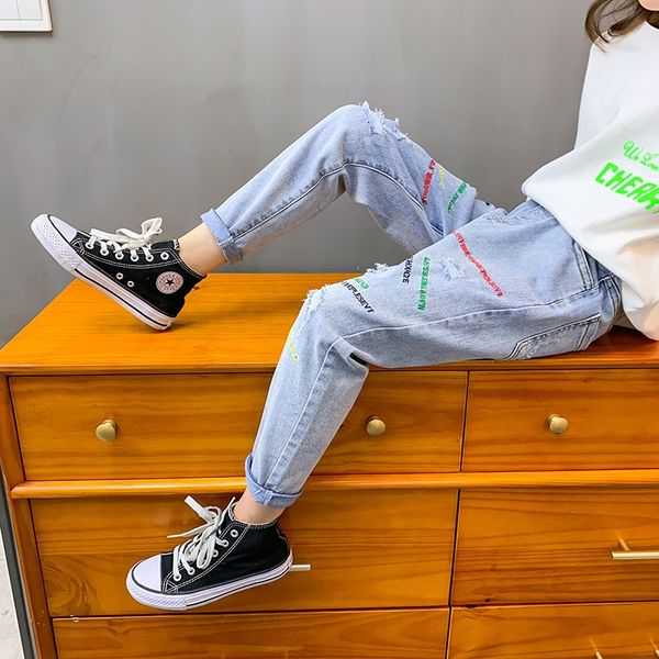 girlsjeans 2020 новых осенью джинсы среднего panty pantychildren-х и крупных детские красочные письма пирсинг брюки стрейч брюки, Blue
girlsjeans 2020 новых осенью джинсы среднего panty pantychildren-х и крупных детские красочные письма пирсинг брюки стрейч брюки, Blue