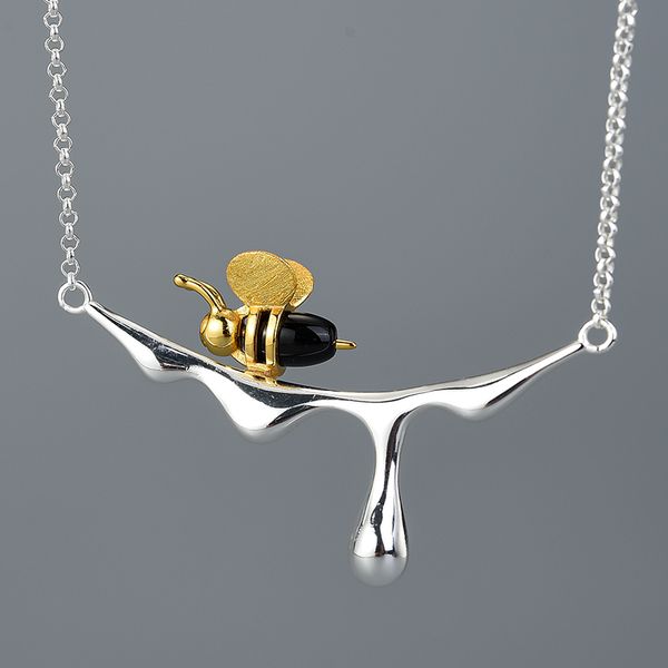 lotus fun 18k gold bee and dripping honey pendant necklace real 925 sterling silver handmade designer fine jewelry for women
lotus fun 18k gold bee and dripping honey pendant necklace real 925 sterling silver handmade designer fine jewelry for women
