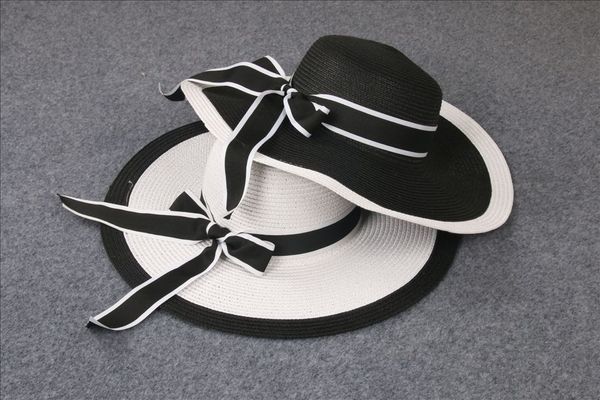 women's foldable large eaves straw straw butterfly sun black and white bowknot fashion hat large hat, Blue;gray 
women's foldable large eaves straw straw butterfly sun black and white bowknot fashion hat large hat, Blue;gray