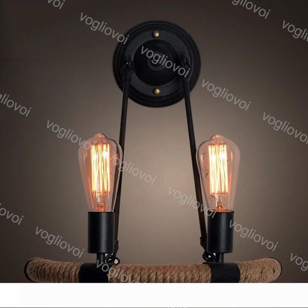 wall lamps american antique metal hemp rope e27 2heads semicircle for bar counter stair corridor loft country balcony industrial project dhl
wall lamps american antique metal hemp rope e27 2heads semicircle for bar counter stair corridor loft country balcony industrial project dhl