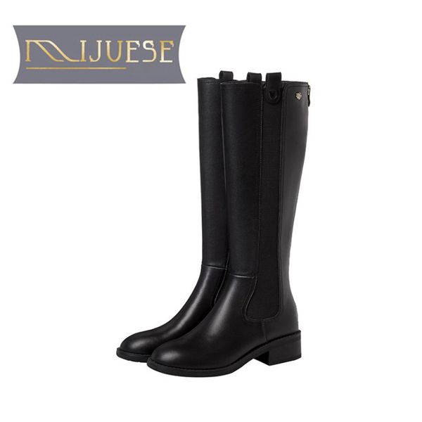 mljuese 2021 women knee-high boots cow leather winter short plush round toe zipper med heels female motorcycle boots size 39, Black
mljuese 2021 women knee-high boots cow leather winter short plush round toe zipper med heels female motorcycle boots size 39, Black