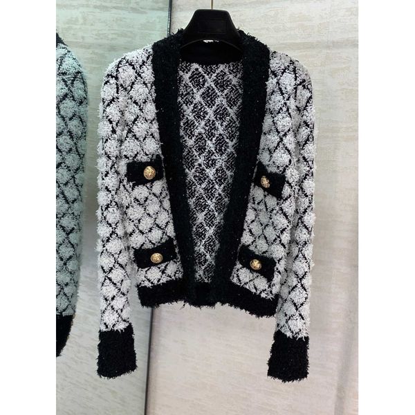 1.18 2020 early spring new women weave argyle patchwork button tassels dcoration design cardigan jacket coat, Black;brown
1.18 2020 early spring new women weave argyle patchwork button tassels dcoration design cardigan jacket coat, Black;brown