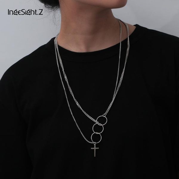 ingesight.z stainless steel multi layered round circle choker necklace collar punk hip hop cross pendant necklaces women jewelry, Silver
ingesight.z stainless steel multi layered round circle choker necklace collar punk hip hop cross pendant necklaces women jewelry, Silver