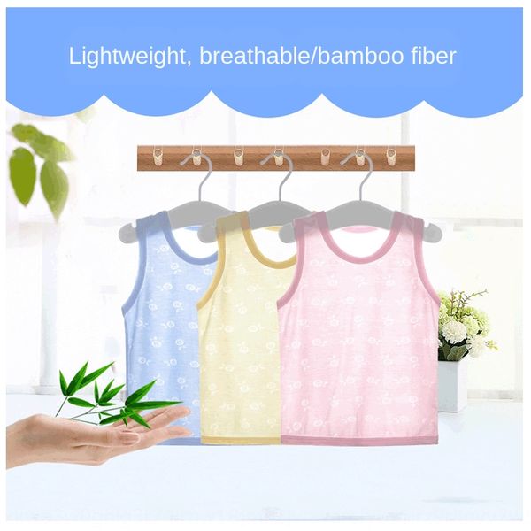 baby vest vest children's clothingthin sleeveless bamboo fiber pipa clothes for boys and girls breathable children's clothing, Blue 
baby vest vest children's clothingthin sleeveless bamboo fiber pipa clothes for boys and girls breathable children's clothing, Blue