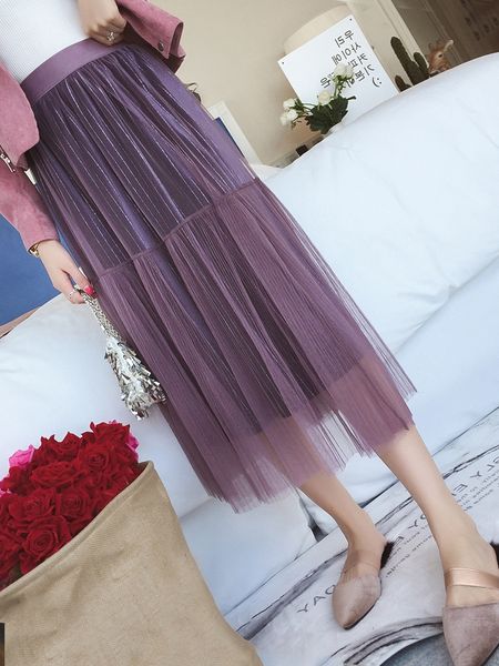 2019 new base medium-length dress high waist mesh stitching a- line fluffy gold long skirt velvet mesh skirt, Black
2019 new base medium-length dress high waist mesh stitching a- line fluffy gold long skirt velvet mesh skirt, Black