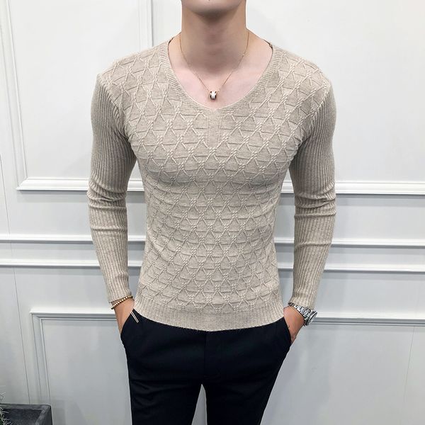 brand men sweater fashion 2020 autumn winter v neck casual knitted sweaters for men long sleeve slim fit streetwear pull homme cx200730, White;black
brand men sweater fashion 2020 autumn winter v neck casual knitted sweaters for men long sleeve slim fit streetwear pull homme cx200730, White;black
