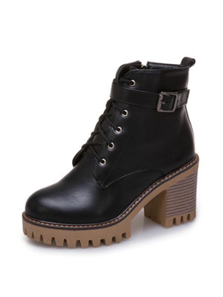 british retro boots thick heel waterproof platform short boots fashion high heel short tube net red belt buckle large siz, Black
british retro boots thick heel waterproof platform short boots fashion high heel short tube net red belt buckle large siz, Black