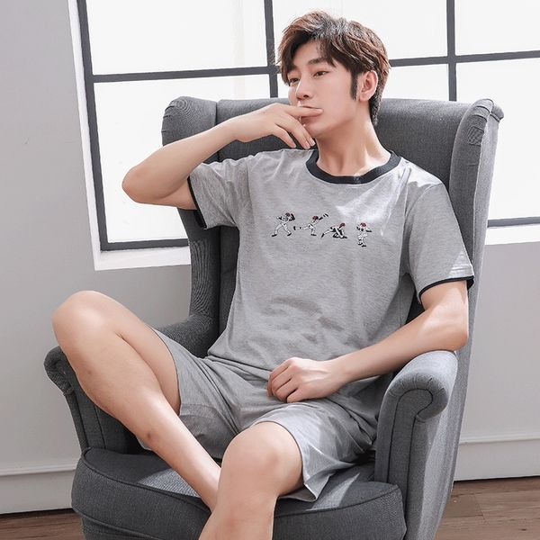 men's pajamas short-sleeved cotton and shorts pajamas shorts korean style outdoor casual home suit, Black;brown
men's pajamas short-sleeved cotton and shorts pajamas shorts korean style outdoor casual home suit, Black;brown