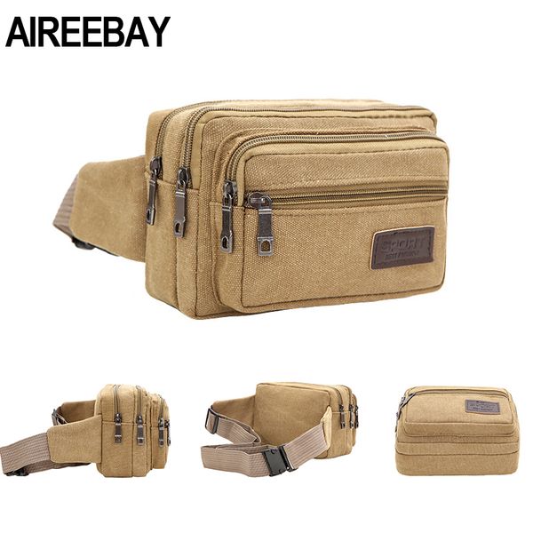 aireebay 4-zipper pocket men waist bag casual durable waist pack belt canvas multifunction women traval bag outdoor wear 
aireebay 4-zipper pocket men waist bag casual durable waist pack belt canvas multifunction women traval bag outdoor wear