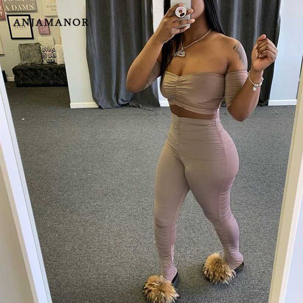 two piece dress anjamanor 2021 summer 2 set off shoulder crop with stacked pants matching sets women club outfits d63-76, White
two piece dress anjamanor 2021 summer 2 set off shoulder crop with stacked pants matching sets women club outfits d63-76, White