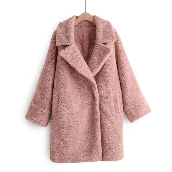 women's wool & blends autumn and winter women jacket loose long fur warm coat pink style woolen, Black
women's wool & blends autumn and winter women jacket loose long fur warm coat pink style woolen, Black