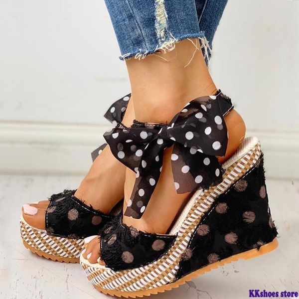 sweet polka dot leisure women wedges shoes 2020 summer sandals woman casual date party platform high heels shoes woman, Black
sweet polka dot leisure women wedges shoes 2020 summer sandals woman casual date party platform high heels shoes woman, Black