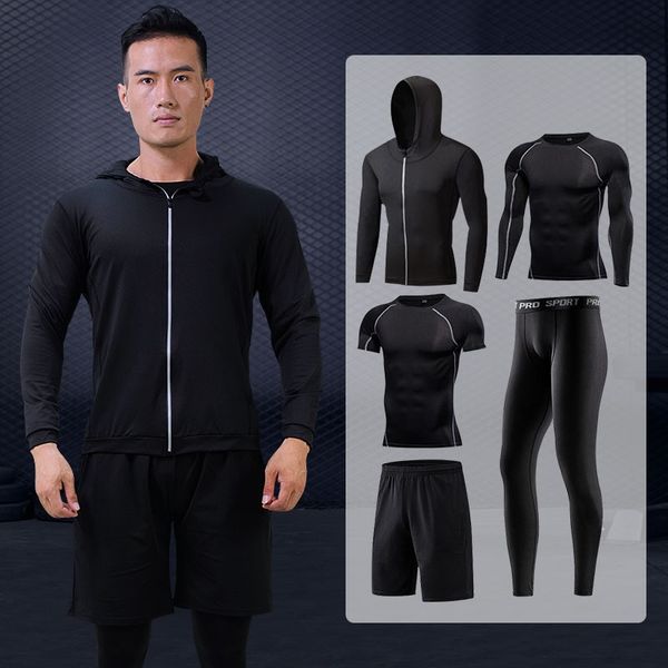 new sports men's summer tight quick-drying basketball clothes basketball suit training equipment running fitness suit five-piece set, White;black
new sports men's summer tight quick-drying basketball clothes basketball suit training equipment running fitness suit five-piece set, White;black