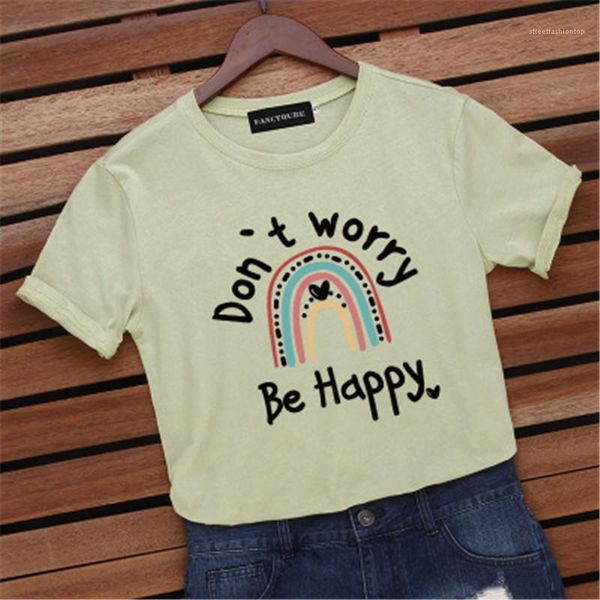 loose casual short sleeve clothing don't worry be happy women t-shirt letter printing o-neck tee female summer fashion, White
loose casual short sleeve clothing don't worry be happy women t-shirt letter printing o-neck tee female summer fashion, White