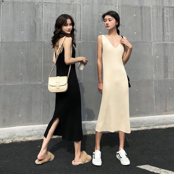 casual dresses elegant simple knitted dress women pure color v neck black robe femme sleeveless midi sundress ladies spring summer, Black;gray
casual dresses elegant simple knitted dress women pure color v neck black robe femme sleeveless midi sundress ladies spring summer, Black;gray