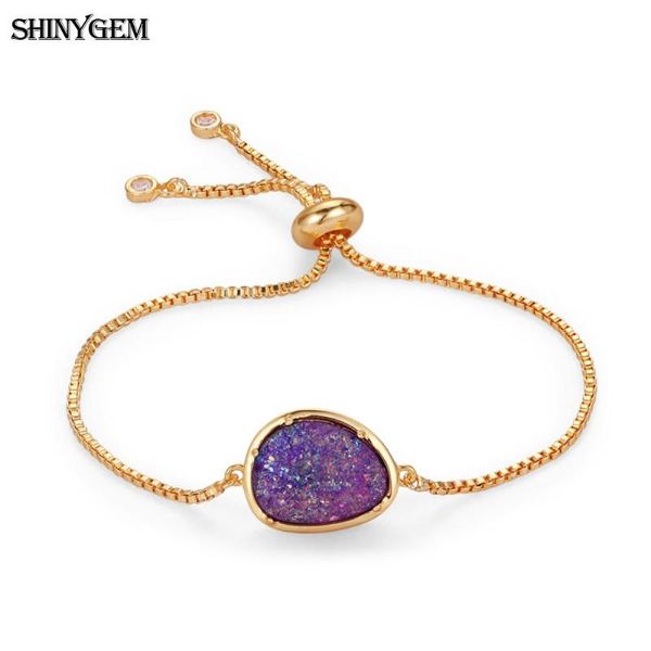 shinygem natural crystal raw bracelets multi colors water drop druzy crystal bracelets adjustable gold chain for women, Black
shinygem natural crystal raw bracelets multi colors water drop druzy crystal bracelets adjustable gold chain for women, Black