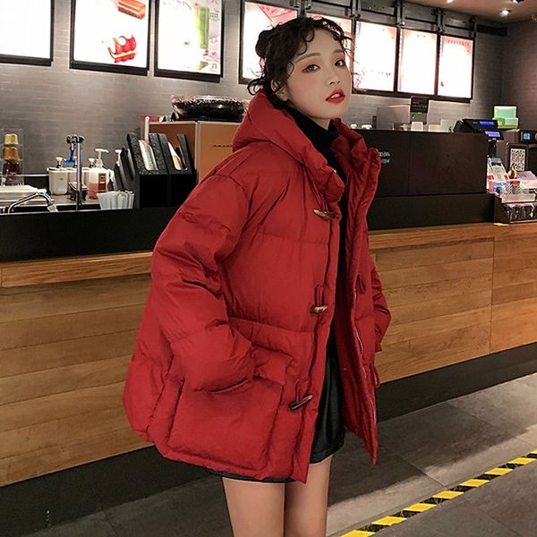 women's jacket off-season down jacket short 2020 korean style thickened loose white duck down cropped buckle, Black
women's jacket off-season down jacket short 2020 korean style thickened loose white duck down cropped buckle, Black