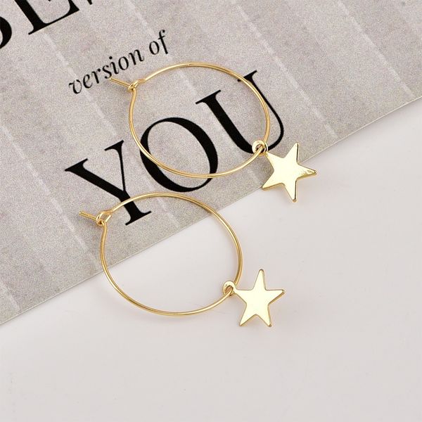 simple star charm pendant hoop earrings geometric stud dangle earrings in gold or silver, Golden
simple star charm pendant hoop earrings geometric stud dangle earrings in gold or silver, Golden