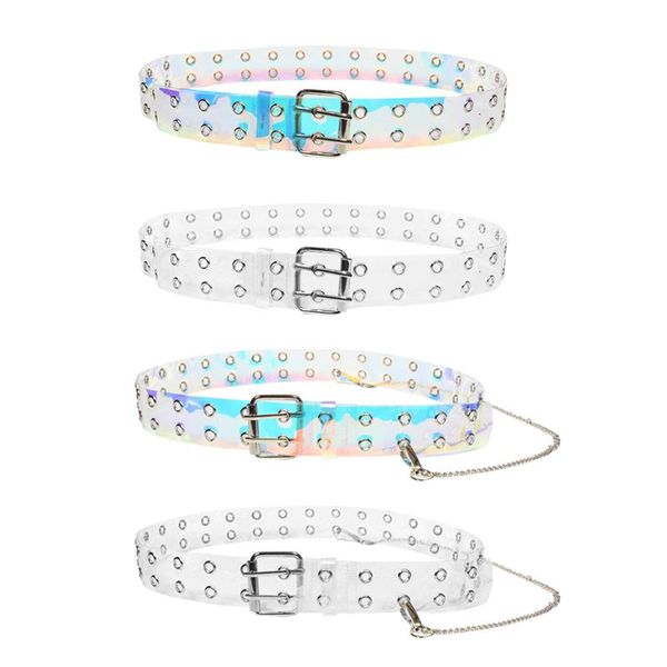 women jeans dress waistband double pin buckle belt transparent decorative chain, Black;brown
women jeans dress waistband double pin buckle belt transparent decorative chain, Black;brown