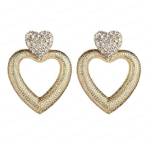 new arrival korean vintage hollow two layers heart rhinestone statement earrings for woman fashion ear accessories, Silver
new arrival korean vintage hollow two layers heart rhinestone statement earrings for woman fashion ear accessories, Silver