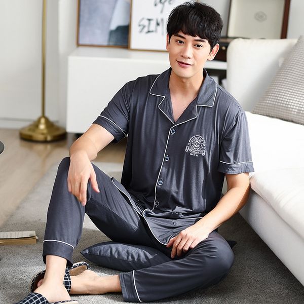 69a43 pajamas men's korean-style clothes trousers home clothes short-sleeved trousers solid color simple two-piece loose thin modal men, Black;brown
69a43 pajamas men's korean-style clothes trousers home clothes short-sleeved trousers solid color simple two-piece loose thin modal men, Black;brown