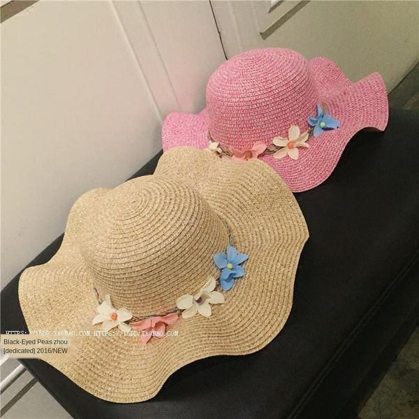 female summer parent straw butterfly straw beach hat flower bowknot wavy edge seaside holiday children's sun hat tide, Blue;gray
female summer parent straw butterfly straw beach hat flower bowknot wavy edge seaside holiday children's sun hat tide, Blue;gray