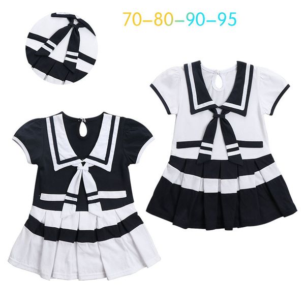 children's summer wear new baby clothes female baby navy lapel triangle garments clothing retail, White
children's summer wear new baby clothes female baby navy lapel triangle garments clothing retail, White
