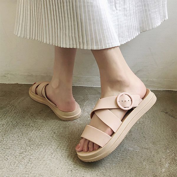 women summer pvc slip on thick bottom flat slippers woman open toe casual shoes female non slip slides lady slides, Black
women summer pvc slip on thick bottom flat slippers woman open toe casual shoes female non slip slides lady slides, Black