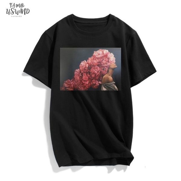 new cotton fashion tshirt woman pink flowers harajuku modern aesthetics art print short sleeve casual t shirt, White
new cotton fashion tshirt woman pink flowers harajuku modern aesthetics art print short sleeve casual t shirt, White
