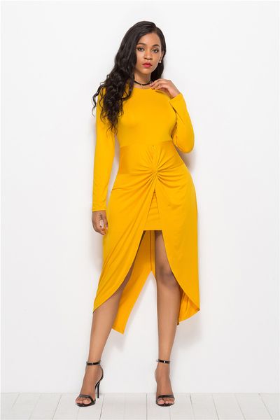 women dresses split peplum asymmetrical dresses designer natural color long sleeve crew neck dresses women clothes, Black;gray
women dresses split peplum asymmetrical dresses designer natural color long sleeve crew neck dresses women clothes, Black;gray