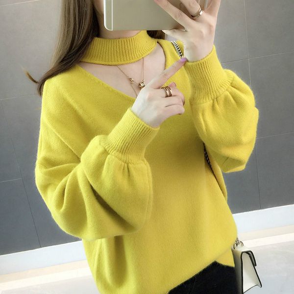 loose crazy style thicked pullover sweater women solid v neck lantern long sleeve basic pull femme knit jumper top, White;black
loose crazy style thicked pullover sweater women solid v neck lantern long sleeve basic pull femme knit jumper top, White;black