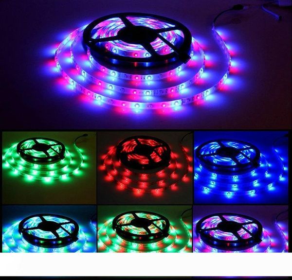 

2016 3528 SMD Waterproof 60 LEDsM 300LEDs Warm Cool White Red Green Blue Yellow RGB Flexible LED Strip Light with 44key IR Remote +12V power
