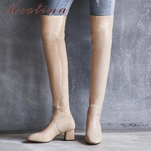meotina over the knee boots women shoes genuine leather high heel long boots thick heels zip ladies autumn winter black 40
meotina over the knee boots women shoes genuine leather high heel long boots thick heels zip ladies autumn winter black 40