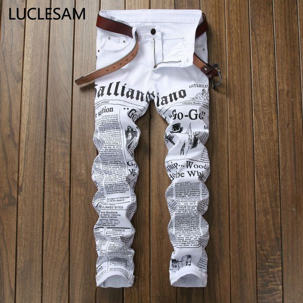 men's jeans straight printed letter mens spaper white for men fashion elastic denim trousers hip hop punk jeans42, Blue
men's jeans straight printed letter mens spaper white for men fashion elastic denim trousers hip hop punk jeans42, Blue