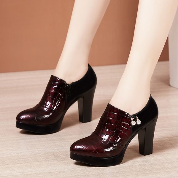 big size block heel platform shoes women boots leather 2020 fall winter high heels shoes ladies ankle boots plush short, Black
big size block heel platform shoes women boots leather 2020 fall winter high heels shoes ladies ankle boots plush short, Black