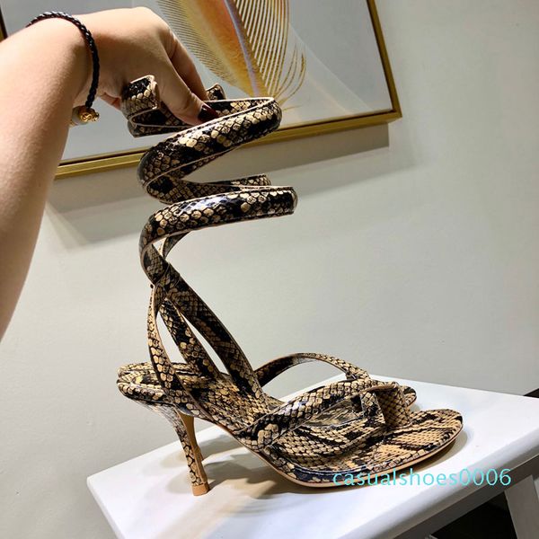 new shoes woman summer ankle strap spiral sandals , python-printed calf leather fashion party dress high heels c06, Black
new shoes woman summer ankle strap spiral sandals , python-printed calf leather fashion party dress high heels c06, Black