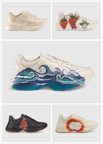 2020 rhyton leather trainer sneakers mens shoes with strawberry wave mouth tiger print vintage casual women des chaussures, Black
2020 rhyton leather trainer sneakers mens shoes with strawberry wave mouth tiger print vintage casual women des chaussures, Black