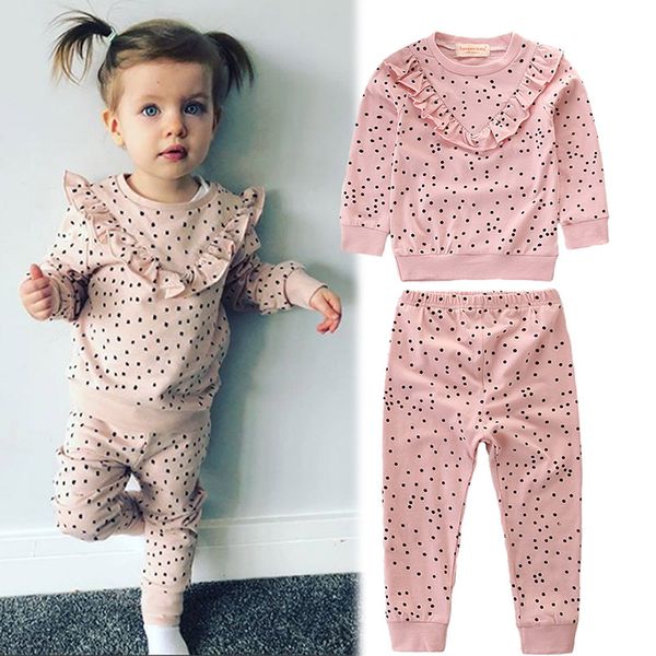 girl set fashionable spring & autumn leisure girls polka dot printing round neck long sleeve sweater + pants 2pcs kid clothes, White
girl set fashionable spring & autumn leisure girls polka dot printing round neck long sleeve sweater + pants 2pcs kid clothes, White