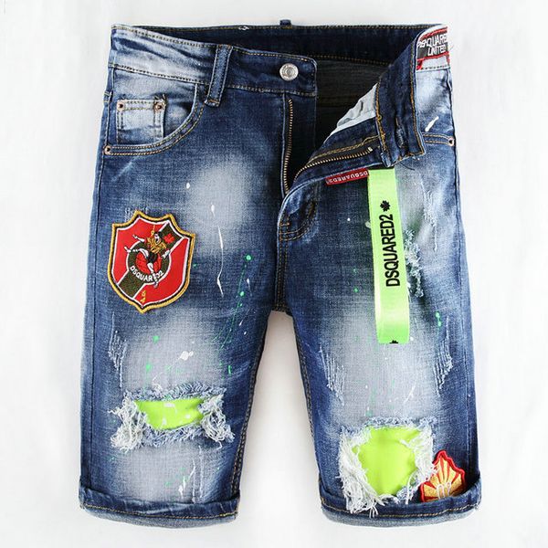 mens straigh ripped denim shorts badge trend casual washed destroyed hole pants men elastic slim fit knee length short jeans for men, Blue
mens straigh ripped denim shorts badge trend casual washed destroyed hole pants men elastic slim fit knee length short jeans for men, Blue