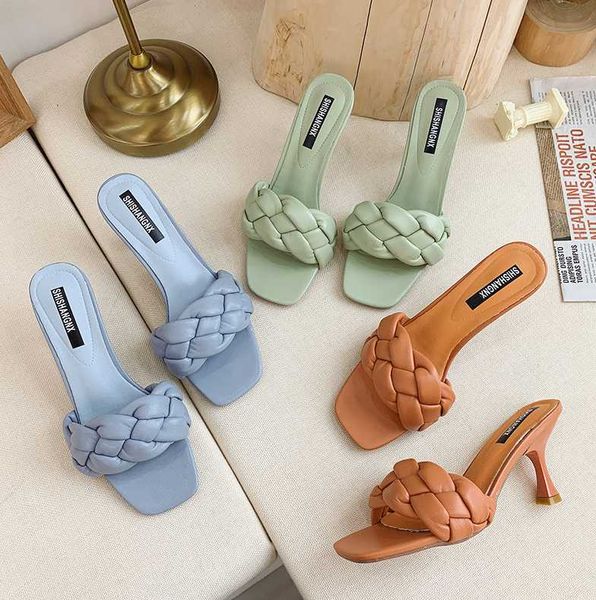 2020 new design weave women slipper ladies thin high heel sandal open toe slip on summer outdoor slides flip flop shoe, Black
2020 new design weave women slipper ladies thin high heel sandal open toe slip on summer outdoor slides flip flop shoe, Black