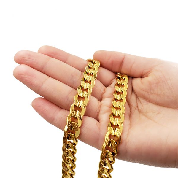 men's necklace 18 k yellow gold filled charms link 24" chain fashion jewelry, Silver
men's necklace 18 k yellow gold filled charms link 24" chain fashion jewelry, Silver