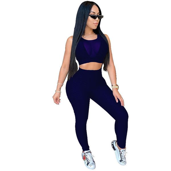 new foreign trade large size womens tight perspective sleeveless yoga suit, Gray
new foreign trade large size womens tight perspective sleeveless yoga suit, Gray