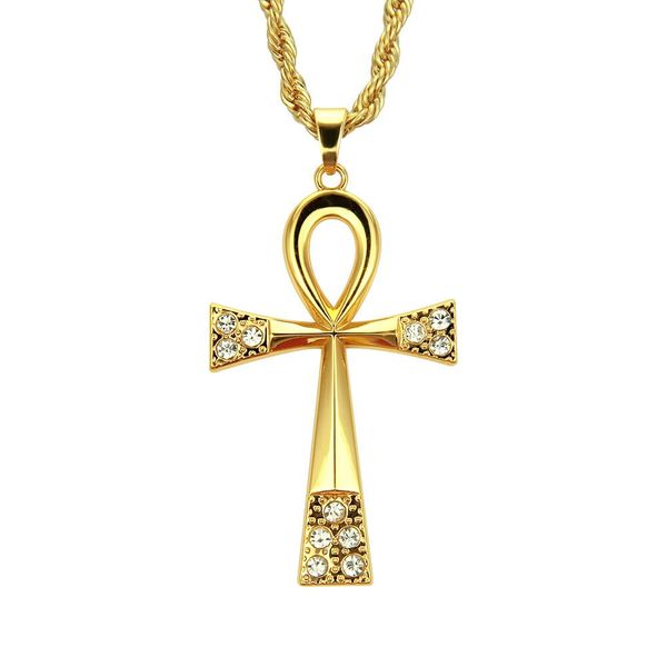 european and american hip-hop street style egypt anhe cross set diamond key pendant necklace club men and women wholesale accessories, Silver
european and american hip-hop street style egypt anhe cross set diamond key pendant necklace club men and women wholesale accessories, Silver