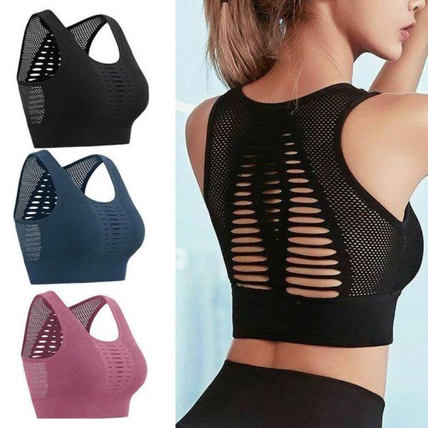 women sports bra mesh breathable sports push up female gym fitness underwear female seamless running yoga bra, White;black
women sports bra mesh breathable sports push up female gym fitness underwear female seamless running yoga bra, White;black