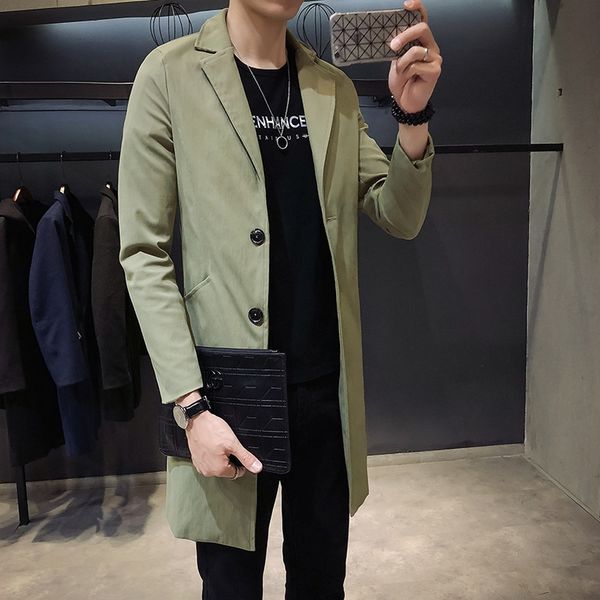 autumn mid-length windbreaker youth korean windbreaker style slim fit fashion men's coat solid color thin casual men's coat, Tan;black
autumn mid-length windbreaker youth korean windbreaker style slim fit fashion men's coat solid color thin casual men's coat, Tan;black