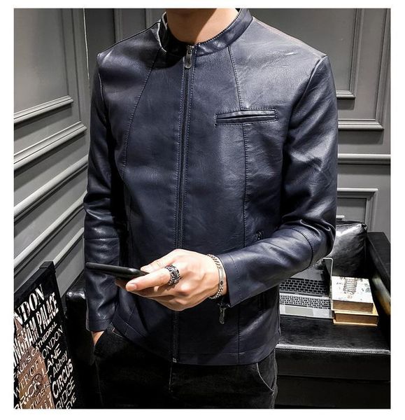 autumn and winter men's casual korean-style slim fit stand collar coat youth trend pu leather men's jacket autumn new arriv, Black
autumn and winter men's casual korean-style slim fit stand collar coat youth trend pu leather men's jacket autumn new arriv, Black
