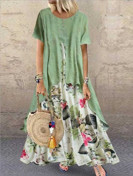 2020 summer round collar fashion printed maternity cotton and linen dress irregular ruffle patchwork pregnant women floral dress, White
2020 summer round collar fashion printed maternity cotton and linen dress irregular ruffle patchwork pregnant women floral dress, White