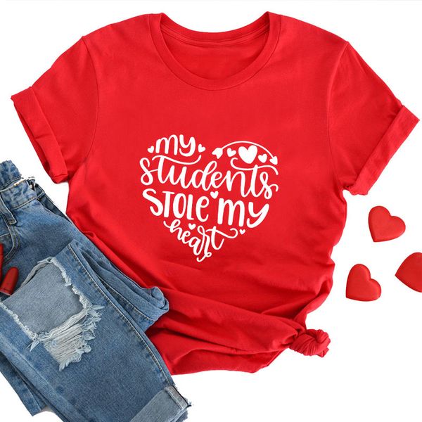 women's t-shirt teacher valentine shirt my students stole heart tshirt casual short sleeve teachers team shirts valentine's day, White
women's t-shirt teacher valentine shirt my students stole heart tshirt casual short sleeve teachers team shirts valentine's day, White