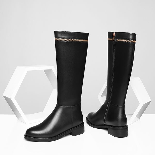 new women knee high boots female winter warm long riding boots quality genuine leather med heels night club shoes woman, Black
new women knee high boots female winter warm long riding boots quality genuine leather med heels night club shoes woman, Black